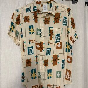 Disney Parks Disneyland Patterned Men's Button Down